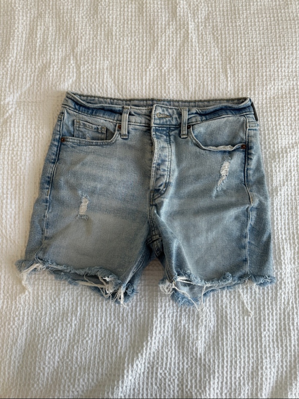 Old Navy Light Blue Distressed Denim Cutoff Shorts